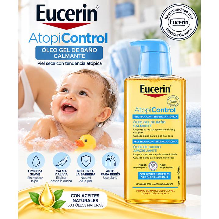 Eucerin AtopiControl Óleo Gel de Baño 400 Ml 6