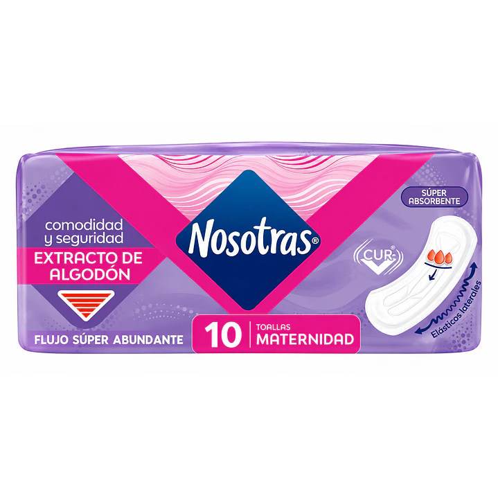 Nosotras Toalla Higiénica Maternal Suave Sin Alas X10 Unidad 2