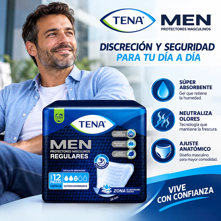 Tena Men Protectores Masculinos Regulares X12 Unidades 5