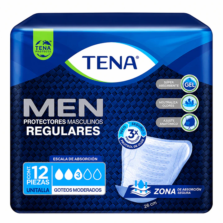 Tena Men Protectores Masculinos Regulares X12 Unidades Caja X6 2