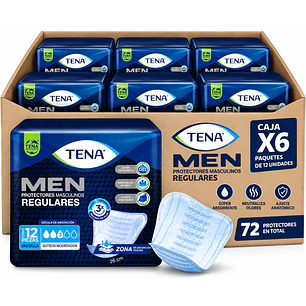 Tena Men Protectores Masculinos Regulares X12 Unidades Caja X6