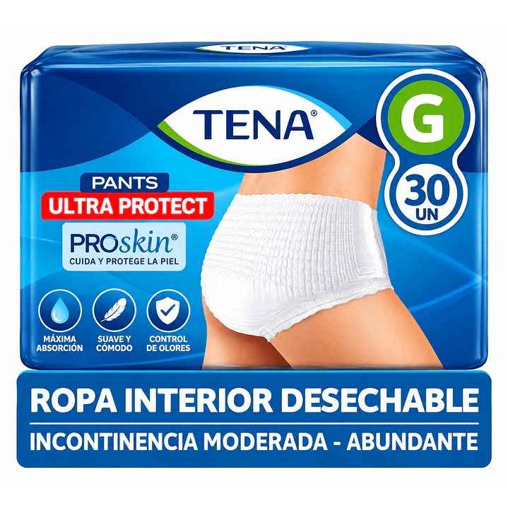 Ropa Interior Desechable Tena Pants Ultraprotect Talla G X30 Unidades Caja X6 2