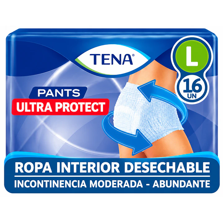 Ropa Interior Desechable Tena Pants Ultra Protect 16 Un Talle L 2