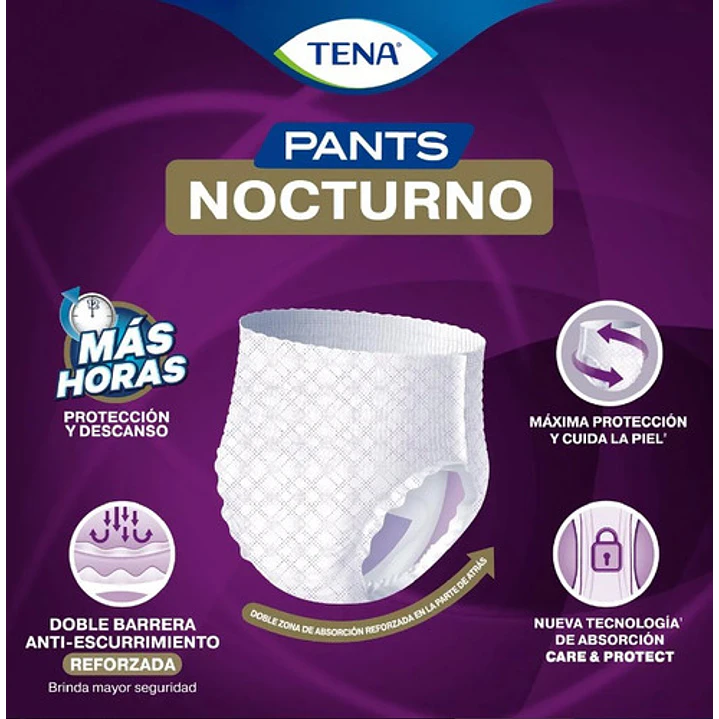 Ropa Interior Desechable Tena Pants Nocturno Talla M X8 Unidades Caja X6 5
