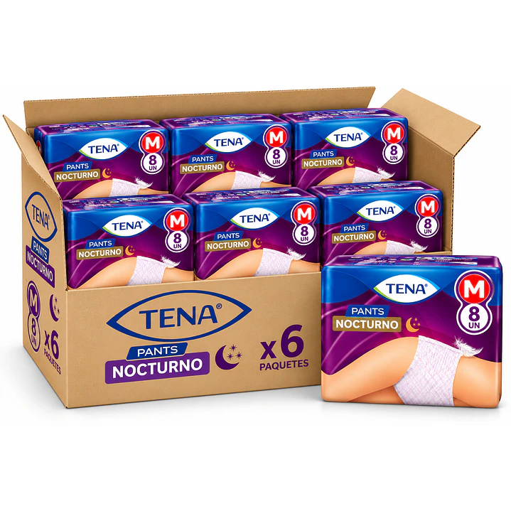 Ropa Interior Desechable Tena Pants Nocturno Talla M X8 Unidades Caja X6 1