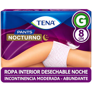 Pañal Adulto Calzon Tena Pants Nocturno Talla G X8 Unidades