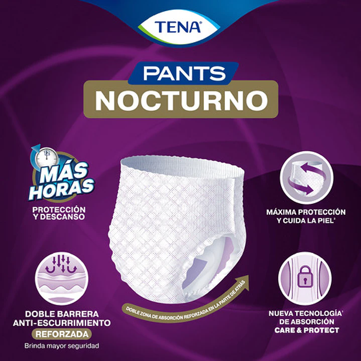 Pañal Interior Desechable Tena Pants Nocturno Talla G X8 Unidades Caja X6 5