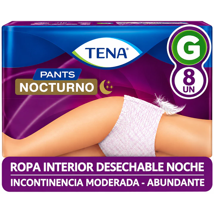 Pañal Interior Desechable Tena Pants Nocturno Talla G X8 Unidades Caja X6 2