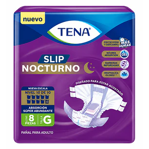 Pañales Adulto Tena Slip Nocturno Talla G X8 Unidades 