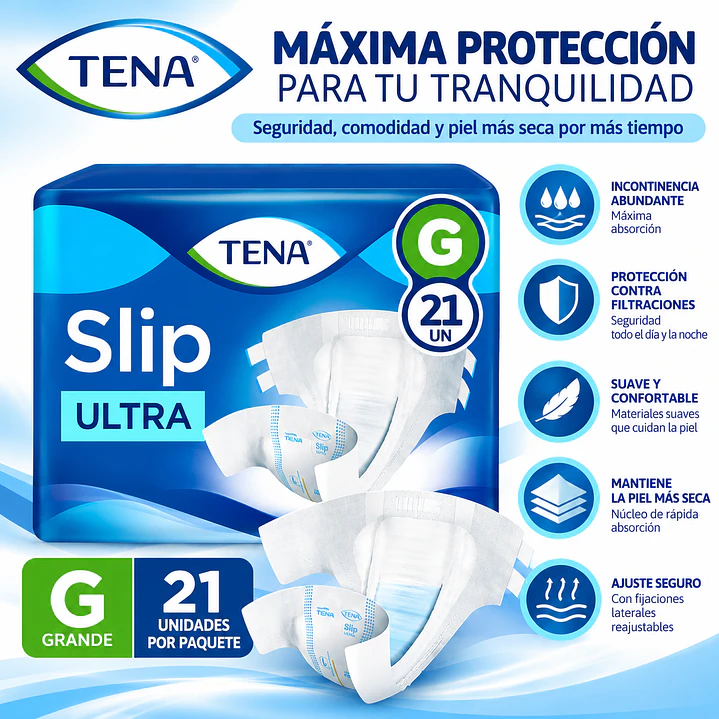 Pañales Adulto Tena  Slip Ultra Talla G X21 Unidades  4