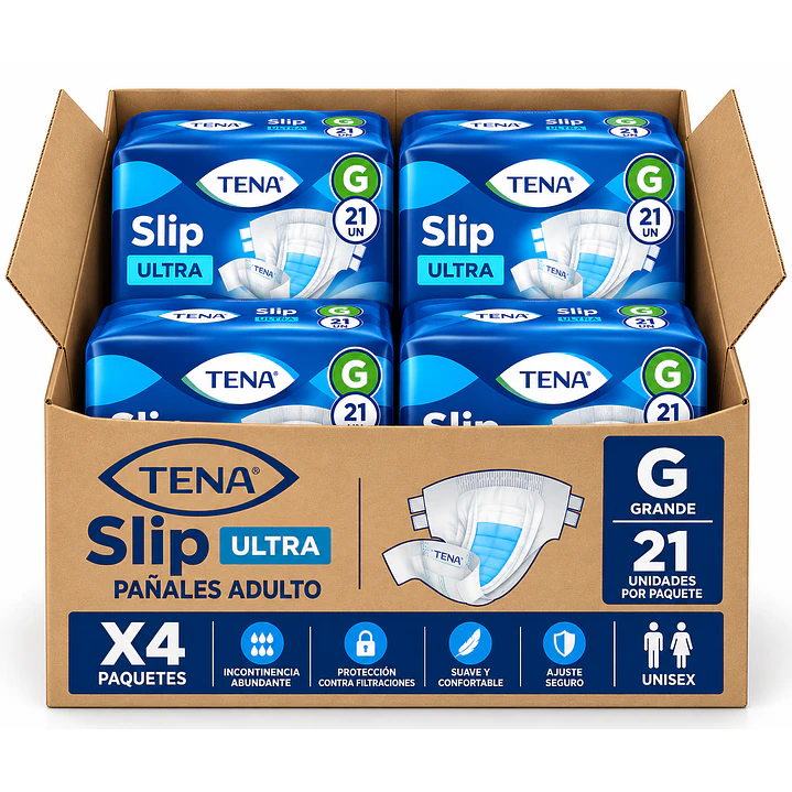 Pañales Adulto Tena  Slip Ultra Talla G X21 Unidades Caja X4 1
