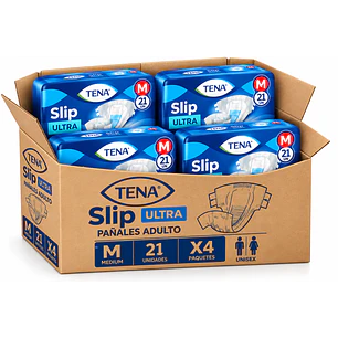 Pañales Para Adultos Descartables Tena Slip Talla M X 21 Unidades Caja X4