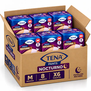 Ropa Interior Desechable Tena Pants Nocturno Talla M X8 Unidades Caja X6