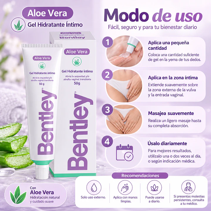 Bentley Gel Hidratante Íntimo Aloe Vera 50 Gr 4
