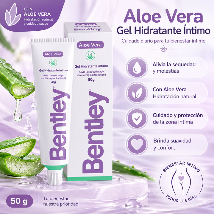 Bentley Gel Hidratante Íntimo Aloe Vera 50 Gr Pack X3 4