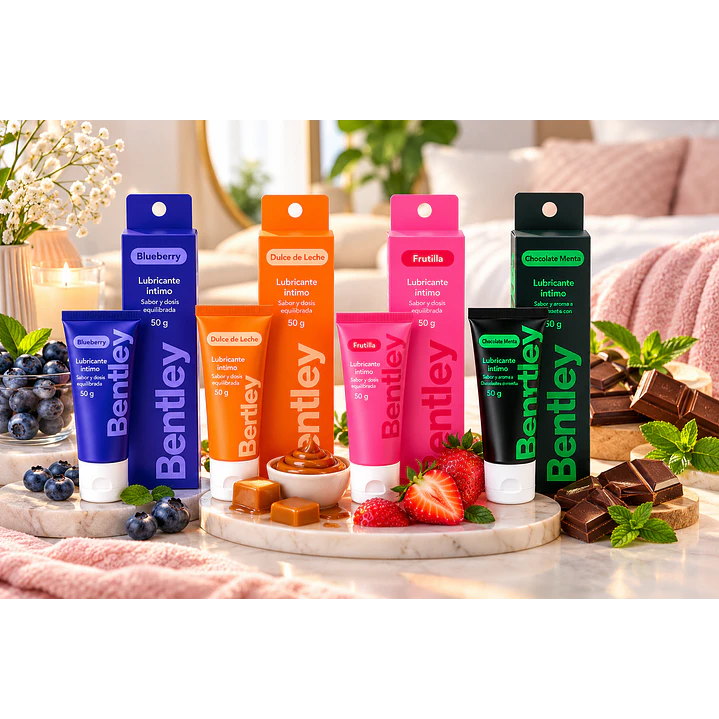 Pack Bentley Gel Lubricante 4 Sabores Base Agua 6