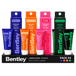 Pack Bentley Gel Lubricante 4 Sabores Base Agua