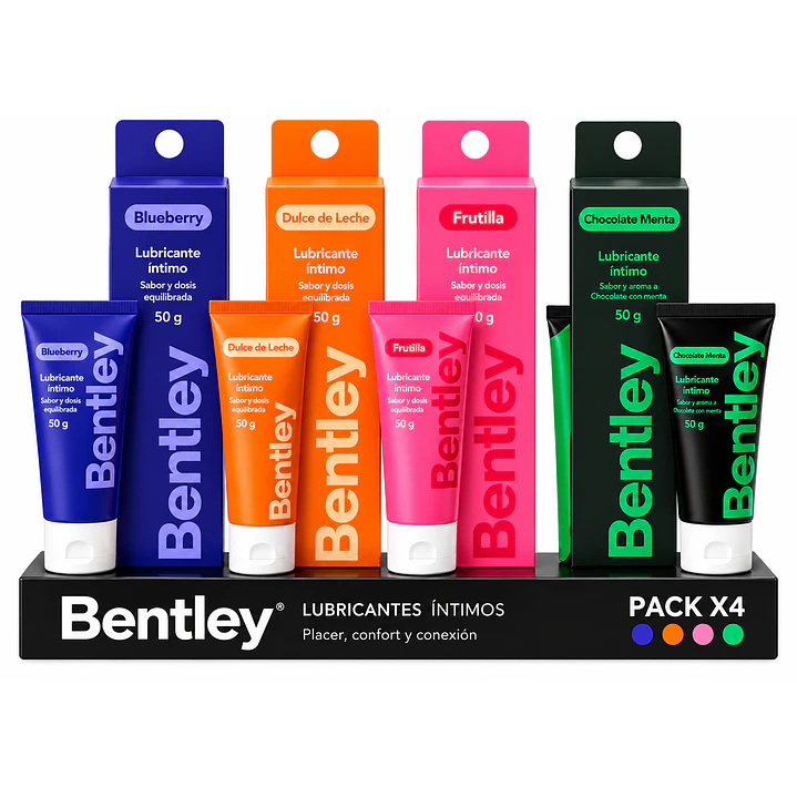 Pack Bentley Gel Lubricante 4 Sabores Base Agua 1