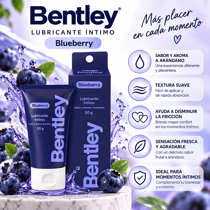 Bentley Blueberry Gel Lubricante Íntimo 50 Gr Pack X2 4