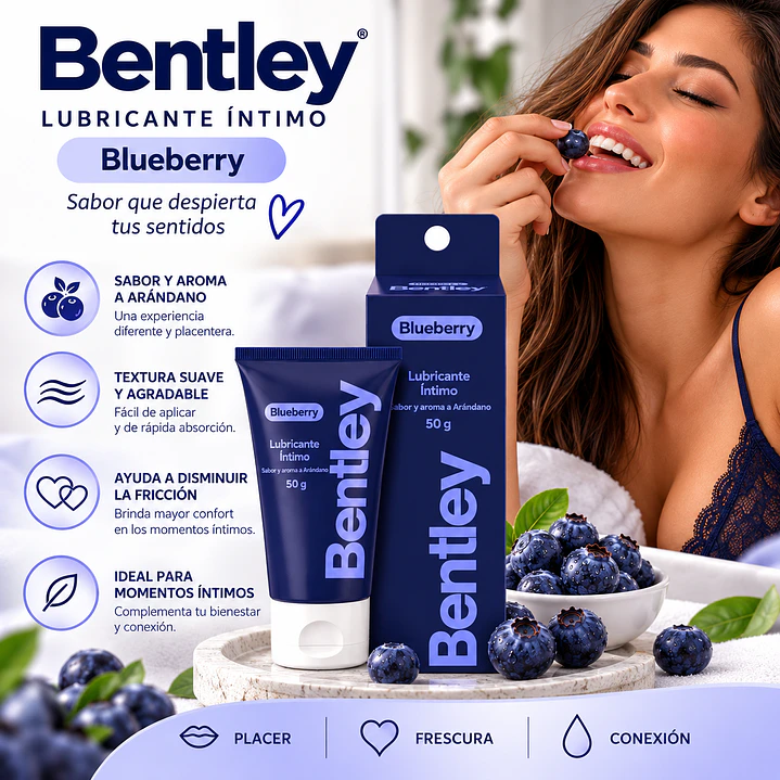 Bentley Blueberry Gel Lubricante Íntimo 50 Gr Pack X2 7