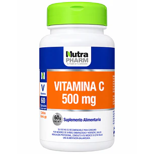 Vitamina C 500 Mg Nutrapharm Refuerzo Sistema Inmunológico X60 Cápsulas