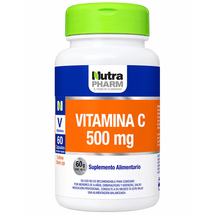 Vitamina C 500 Mg Nutrapharm Refuerzo Sistema Inmunológico X60 Cápsulas 1