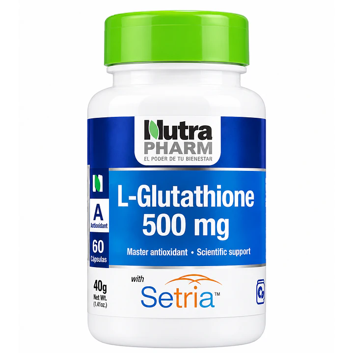 L-Glutathione Antioxidante 500mg x60 Cápsulas  Nutrapharm  1