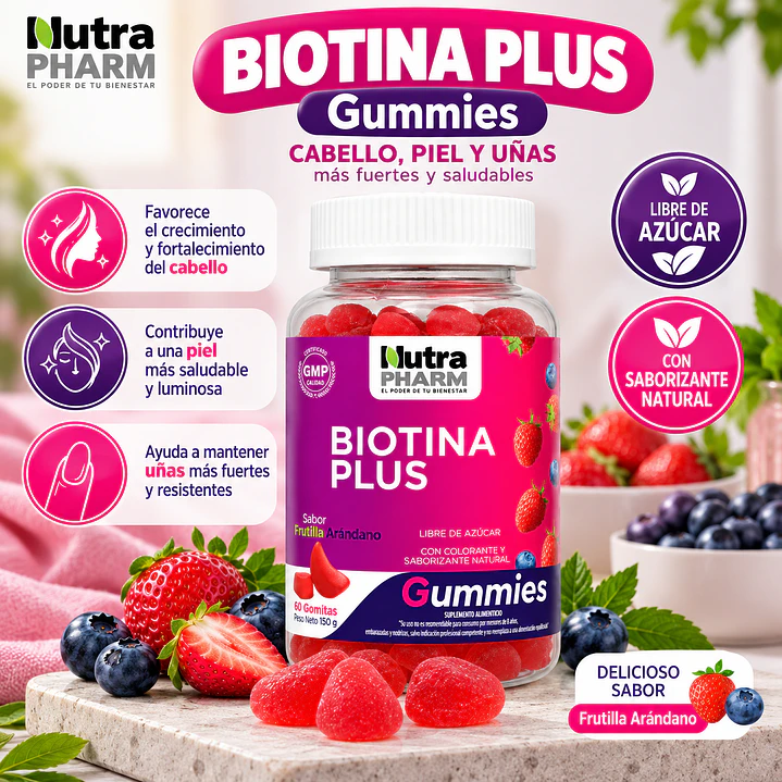 Biotina Plus Gomitas Gummies Nutrapharm X60 Gomitas  4