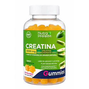 Creatina Gummies 90 Gomitas + Vit D Nutrapharm Manzana Manzana