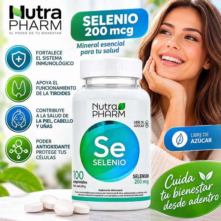Selenio 200 mcg Nutrapharm 100 Comprimidos Antioxidante 3