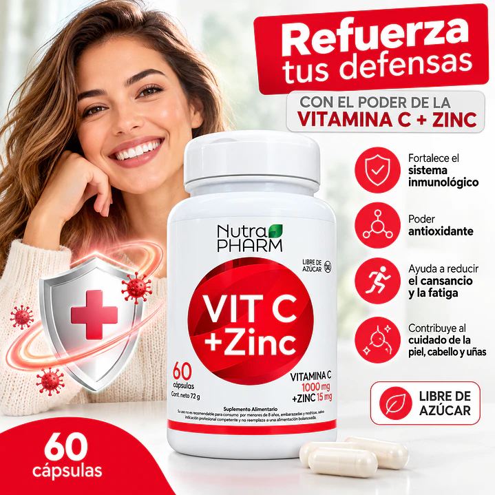 Vitamina C 1000 mg + Zinc 15 mg Nutrapharm 5