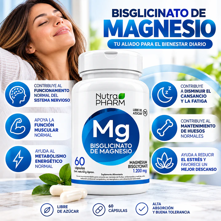 Bisglicinato de Magnesio Nutrapharm 1200 Mg 3