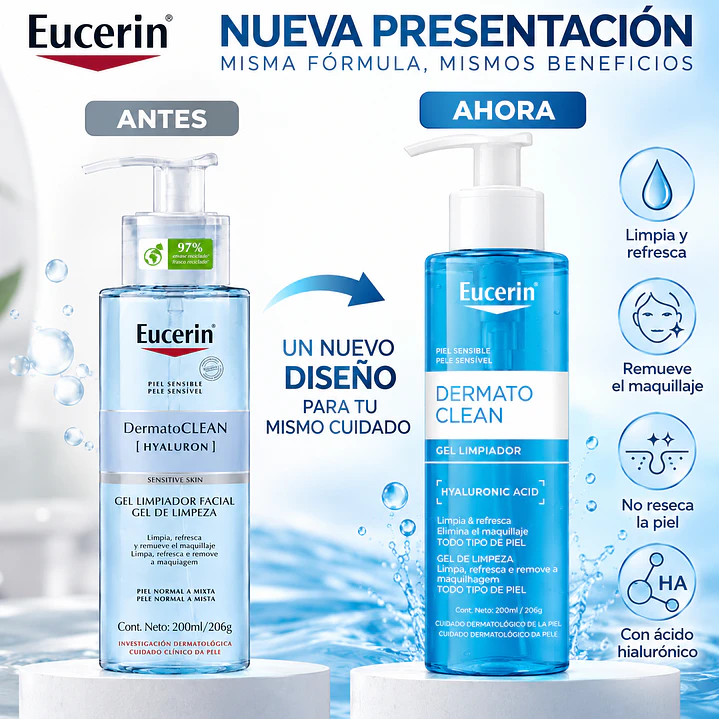 Eucerin Dermato Clean Gel Limpiador Facial 200 Ml 2