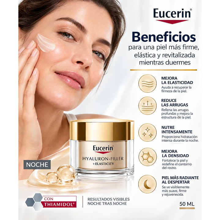 Eucerin Anti-Edad Hyaluron-Filler + Elasticity Crema Facial de Noche 50 Ml 5