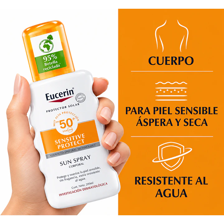 Eucerin Sun Body Sensitive Protect Spray Fps50+ 200Ml 4