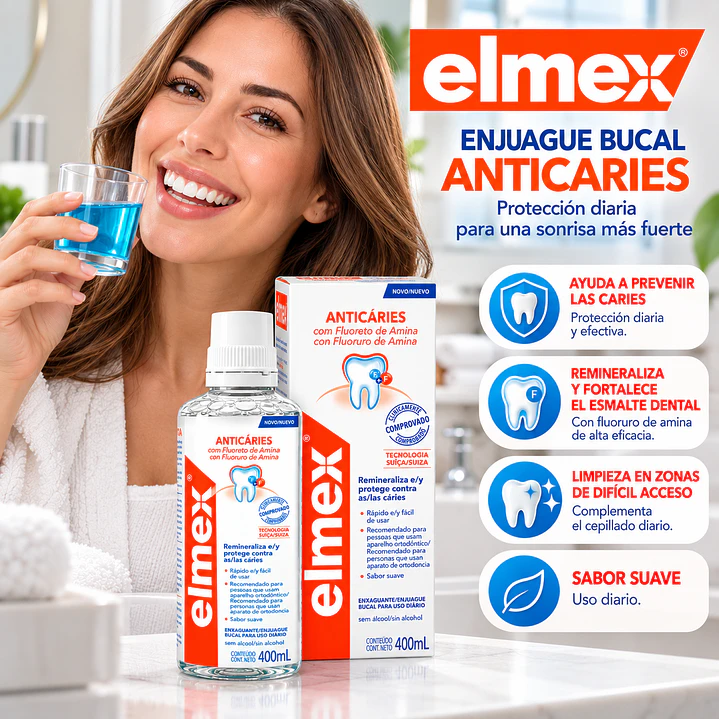 Enjuague Bucal con Flúor Anticaries Elmex 400 Ml 5