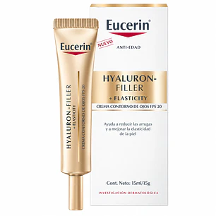 Eucerin Hyaluron-Filler + Elasticity Crema Contorno de Ojos Antiarrugas FPS 20 – 15 Ml