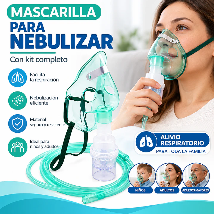 Kit Mascarilla Para Nebulizar Niños Y Adolescentes Pack X5 3