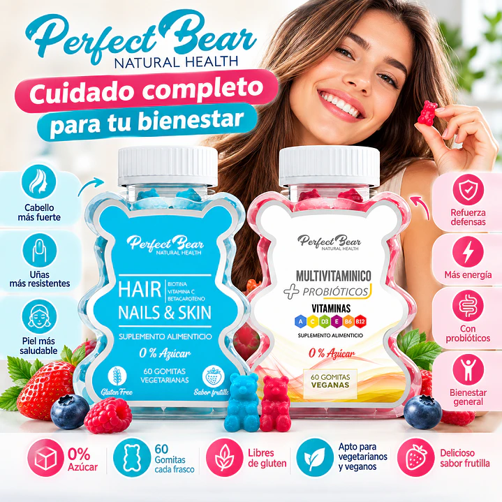 Pack Biotina Hns + Multivitaminico Sabor Berries 3
