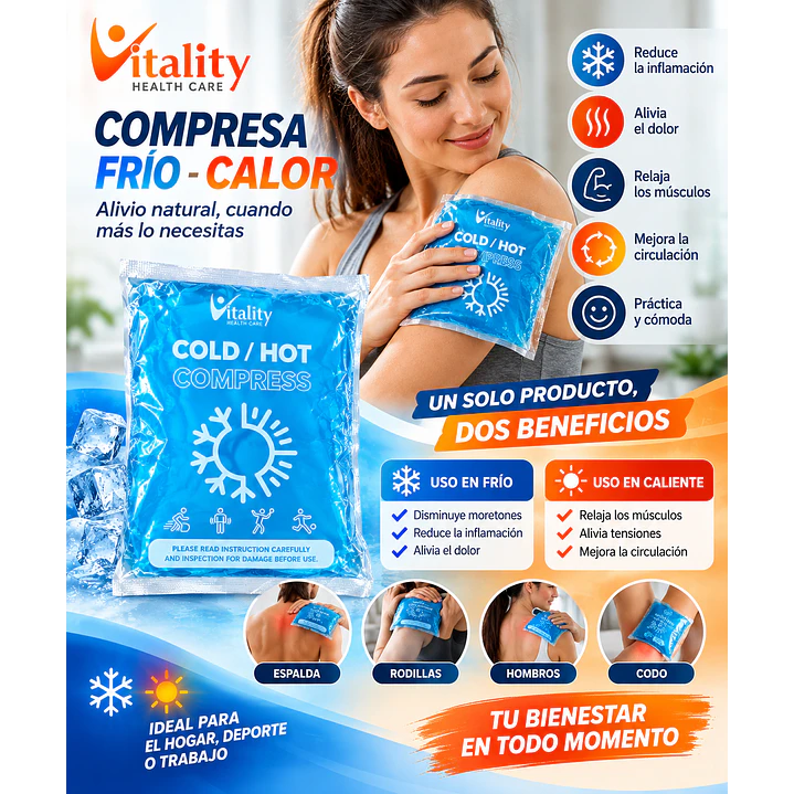 Compresa Gel Frio Calor Vitality 12,7 X 17,8cm Pack X6 6