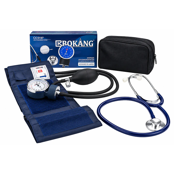Fonendoscopio + Toma Presión Aneroide + Estuche Bokang Pack X6 4