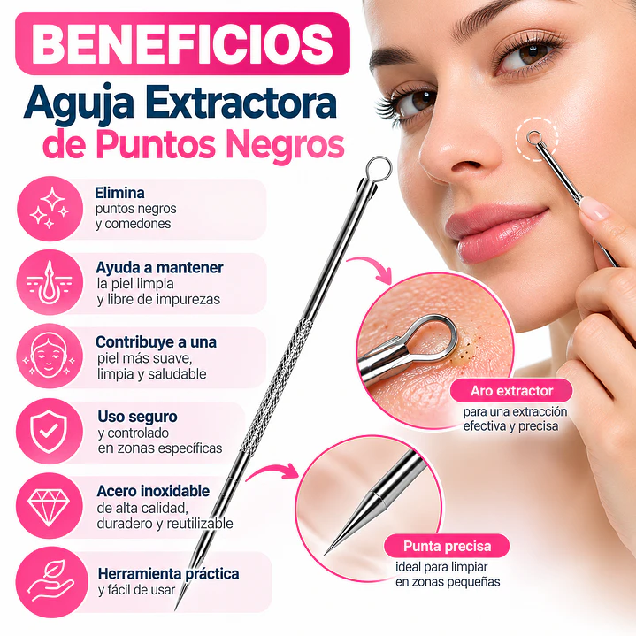 Aguja Para Acne Extractor De Puntos Negros 3