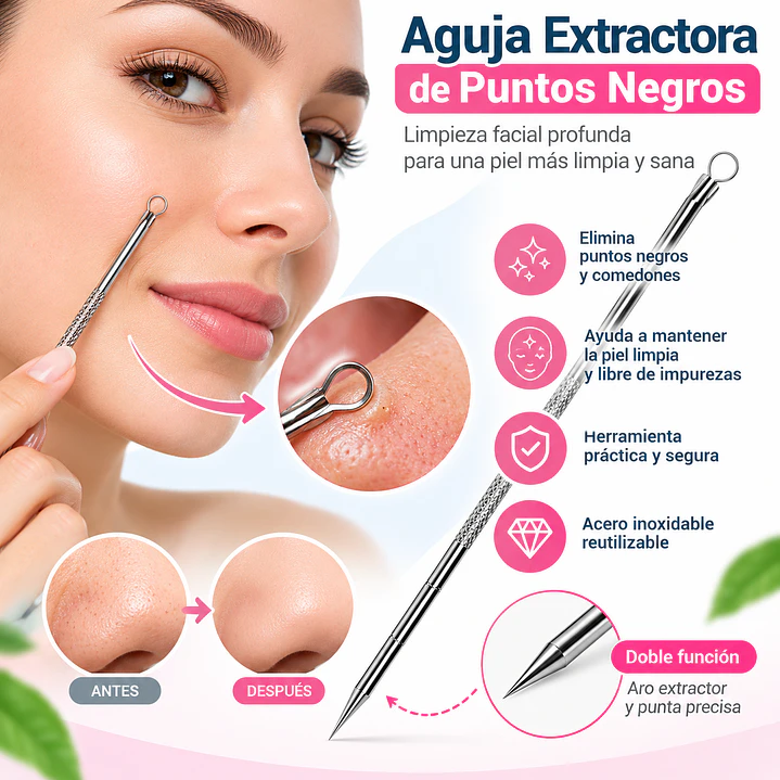 Aguja Para Acne Extractor De Puntos Negros 6