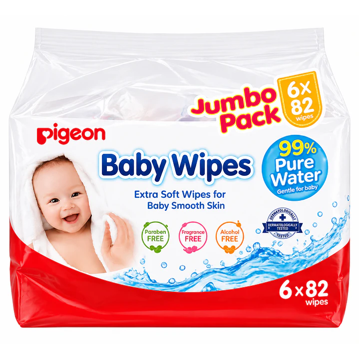 Toallitas Humedas Baby Wipes Pigeon 99% Agua 82u Pack X6 1