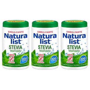 Natura List Stevia y Sucralosa Endulzante X300 Tabletas Pack X3