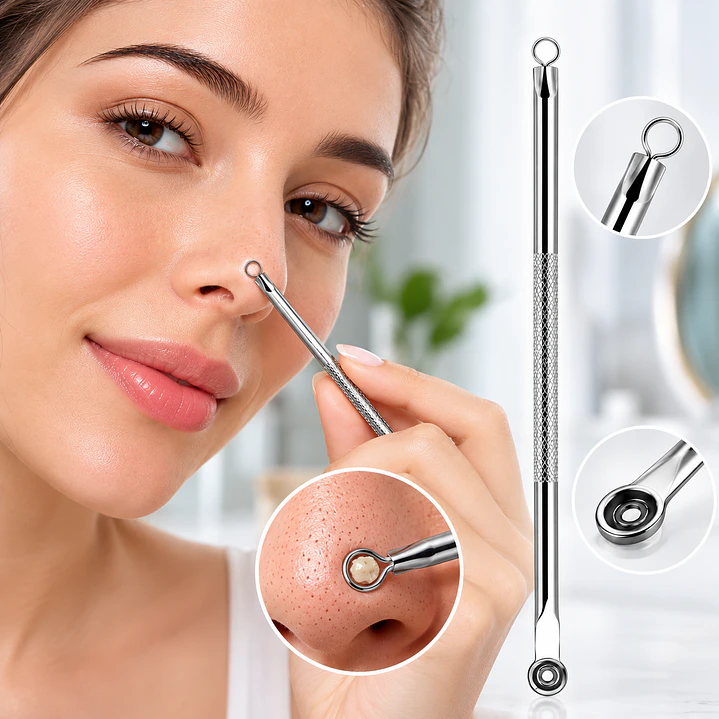Aguja Para Acne Extractor De Puntos Negros Con Deposito 2