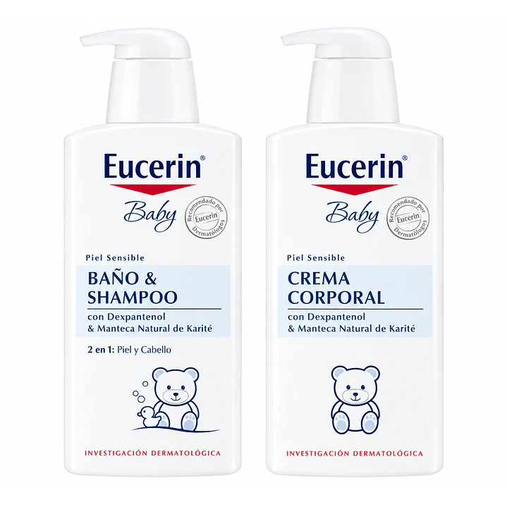  Eucerin Pack Baby Baño Shampoo Y Crema Corporal 1
