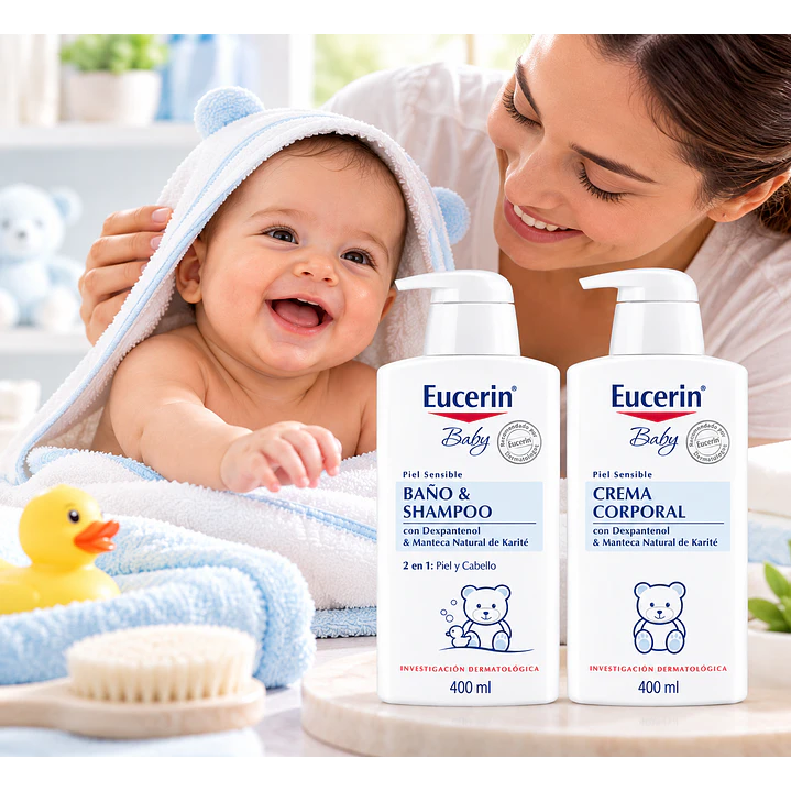  Eucerin Pack Baby Baño Shampoo Y Crema Corporal 2