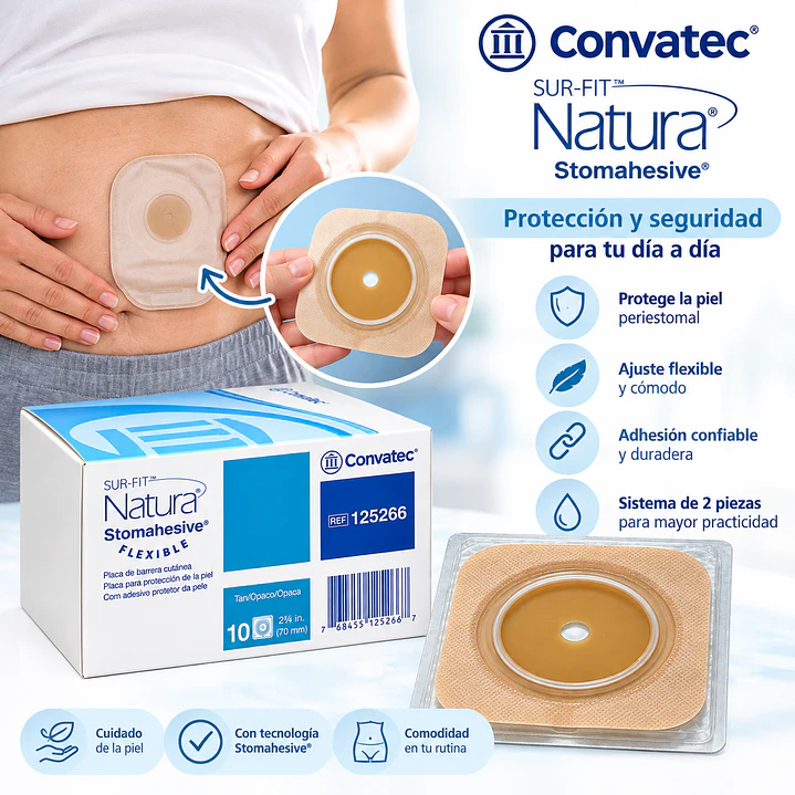 10 Barrera + 10 Bolsas Surfit Natura Flex Convatec 70mm 2