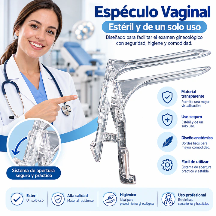 Especulo Vaginal Desechable Talla L Pack X10 4